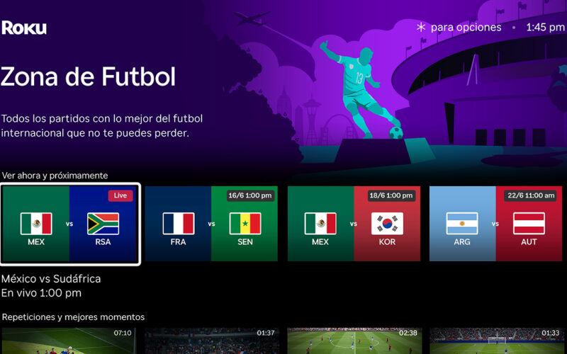 Los aficionados al futbol en México reciben un nuevo espacio en Roku